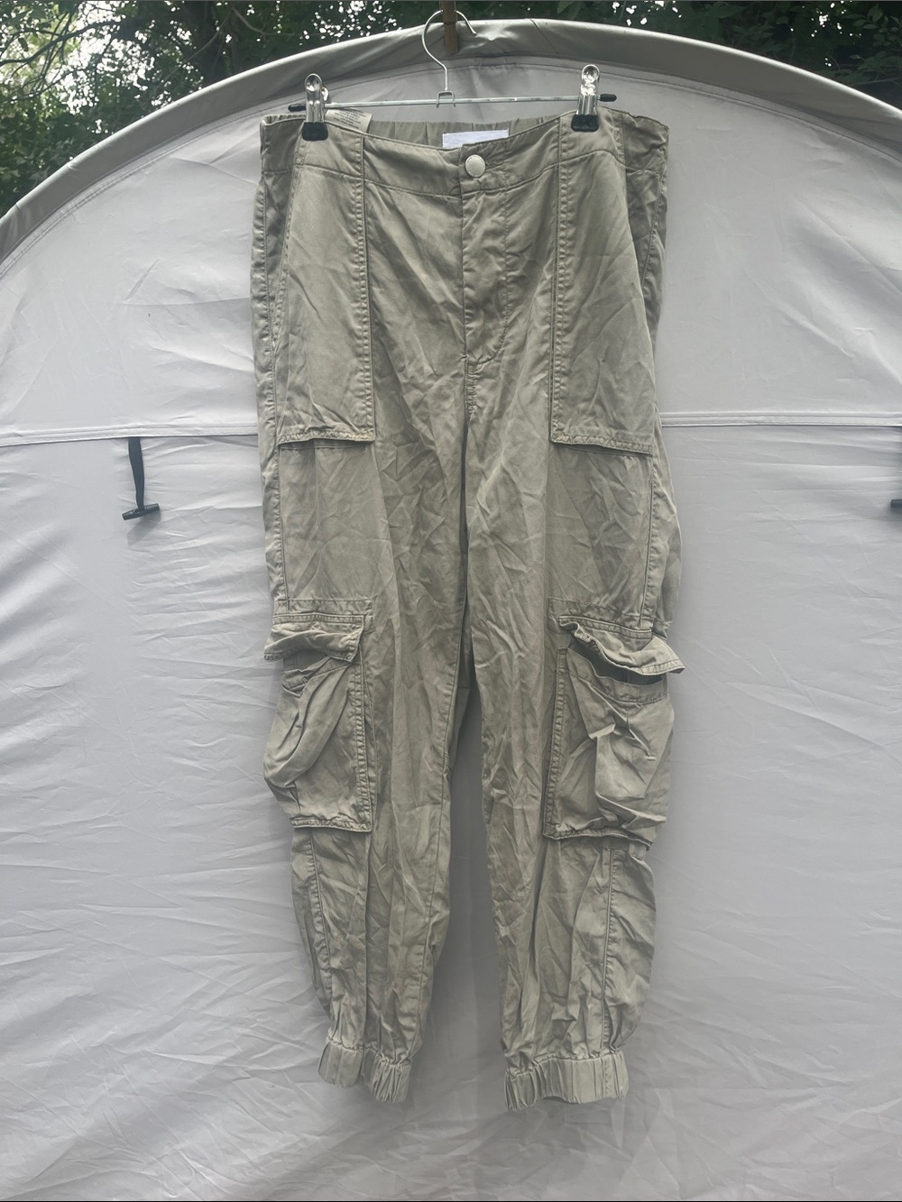 Dear John Super Sandy High Rise Taupe Green Cargo Joggers